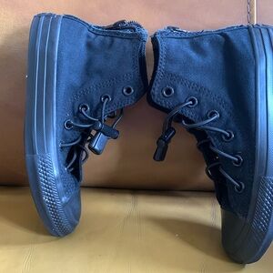 Little girls black converse